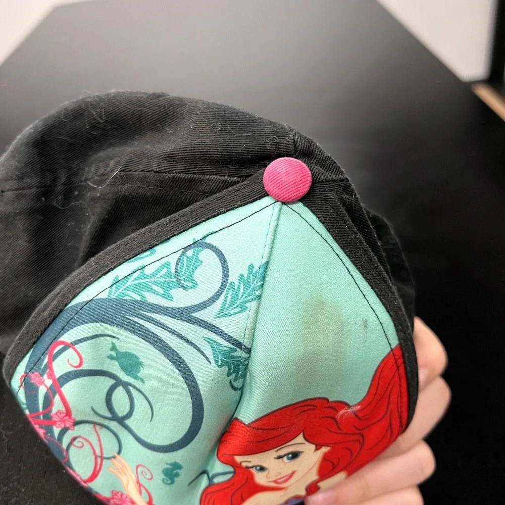 Disney Princess Ariel Hat Cap Snap Back Little Mermaid Graphic‎ Blue Pink
